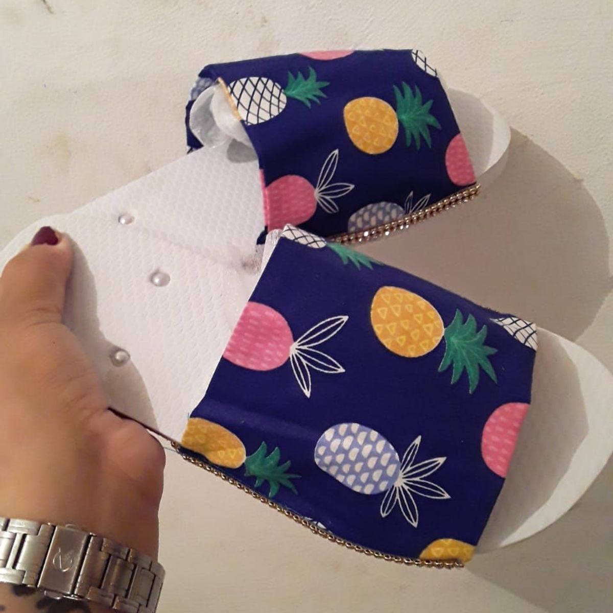 customizar sandalia com tecido