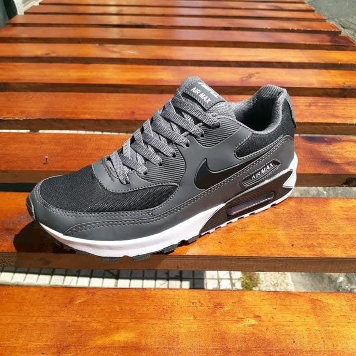 air max 90 cinza com preto