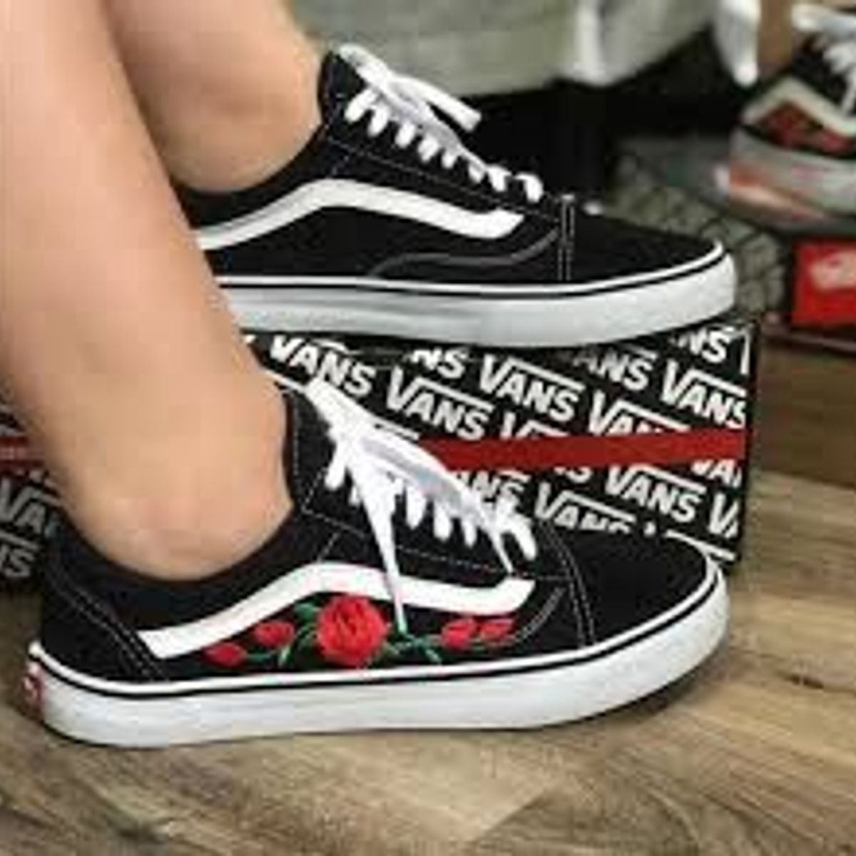 tenis vans flores