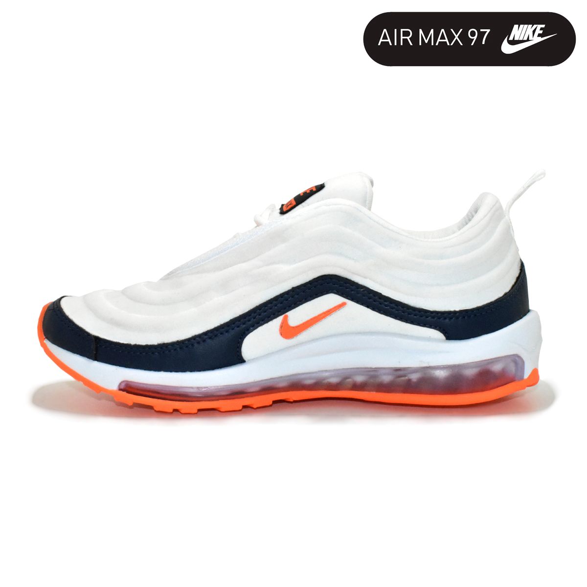 air max branco e laranja