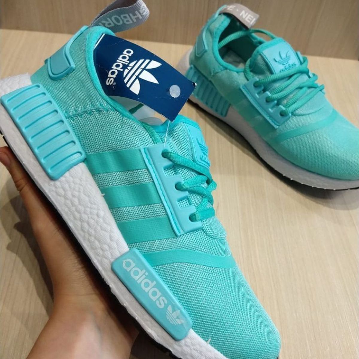 Adidas nmd shop feminino verde agua