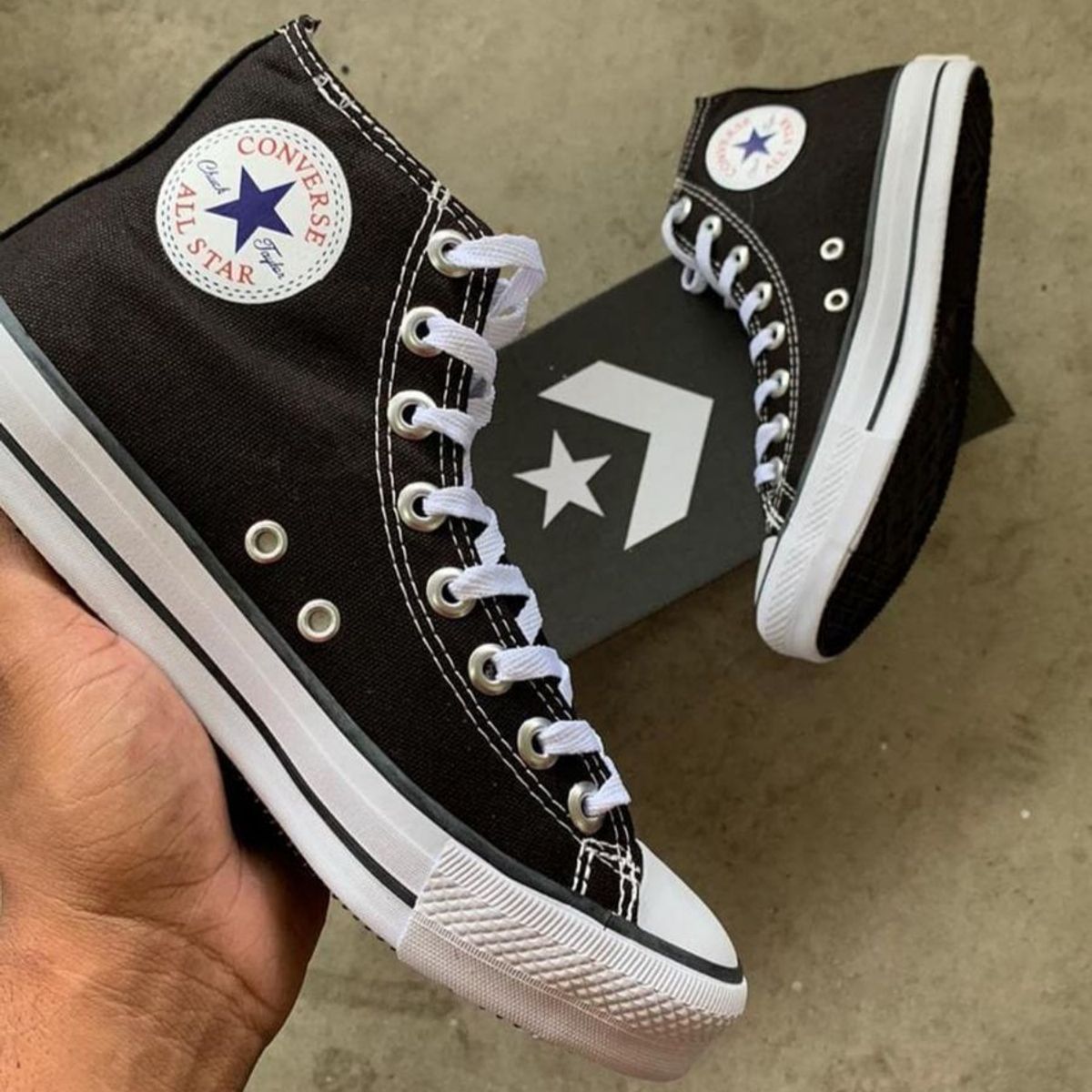 Tênis All Star Cano Alto Preto Lona Tamanho 37 Tênis Feminino All