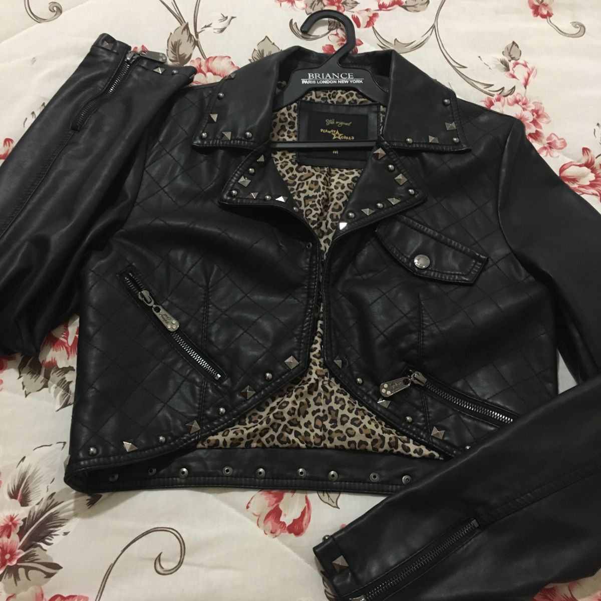 jaqueta de couro feminina planet girl