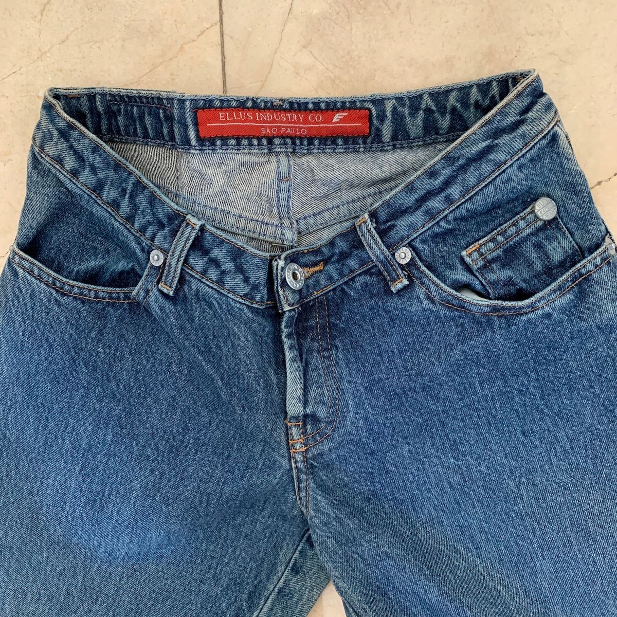 calça jeans semi bag feminina