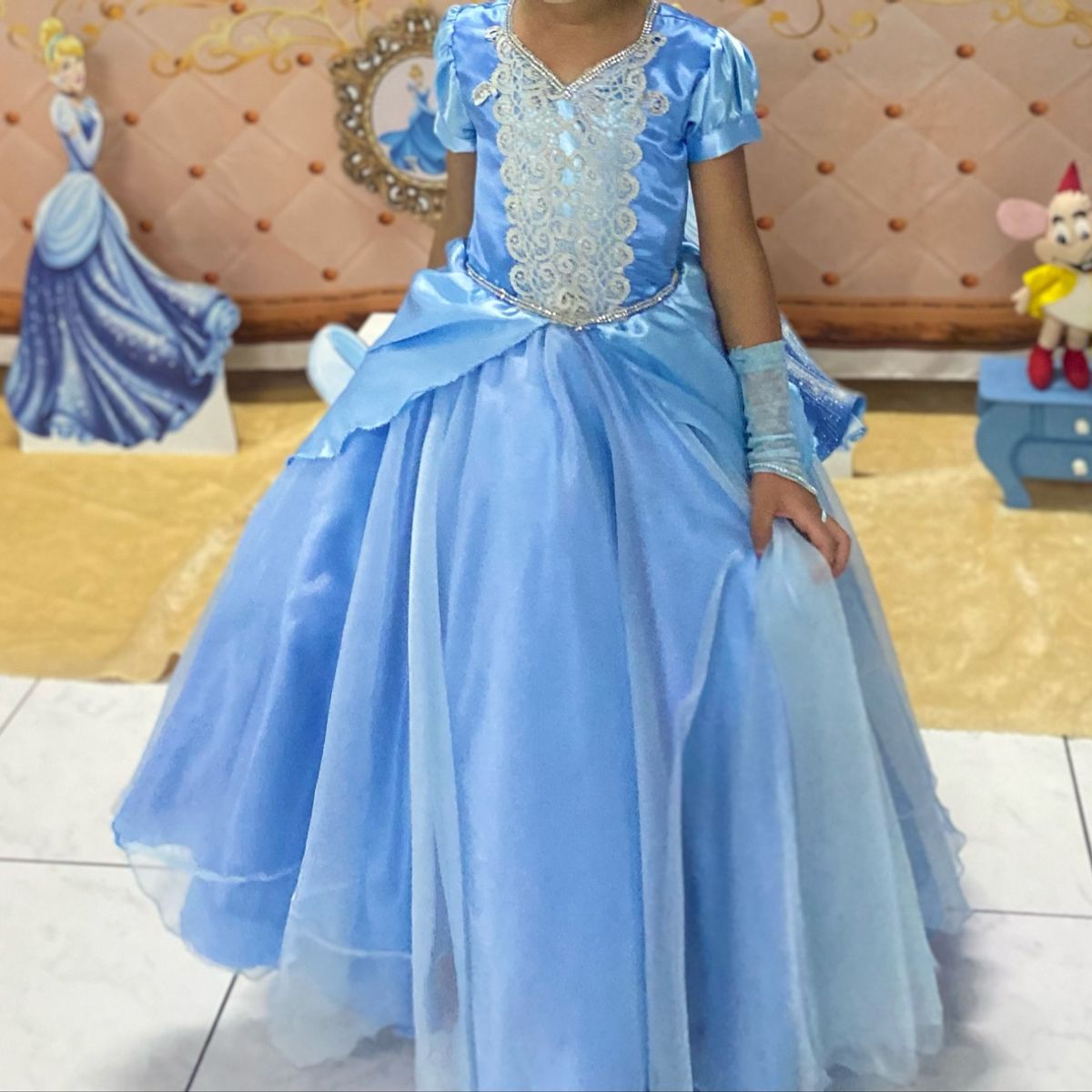 Vestido Festa Cinderela Luxo, Roupa Infantil para Menina Usado 72258518