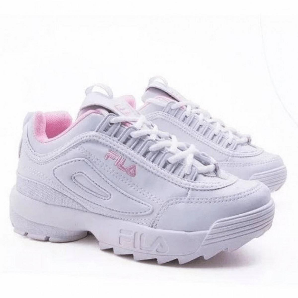 fila disruptor branco e rosa original