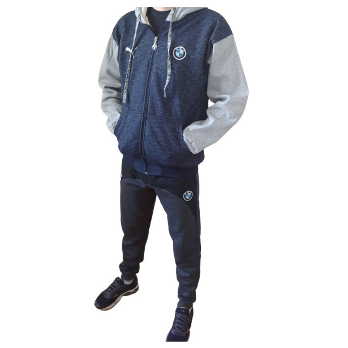 Conjunto Moletom Masculino Bmw com Capuz Azul Escuro | Casaco Masculino Bmw Nunca Usado 43677800 | enjoei