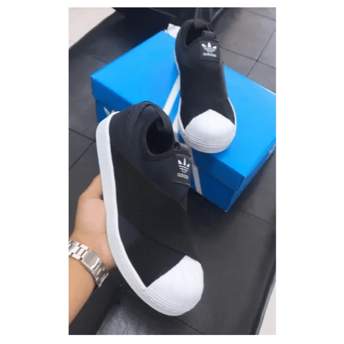 adidas slip on preto infantil