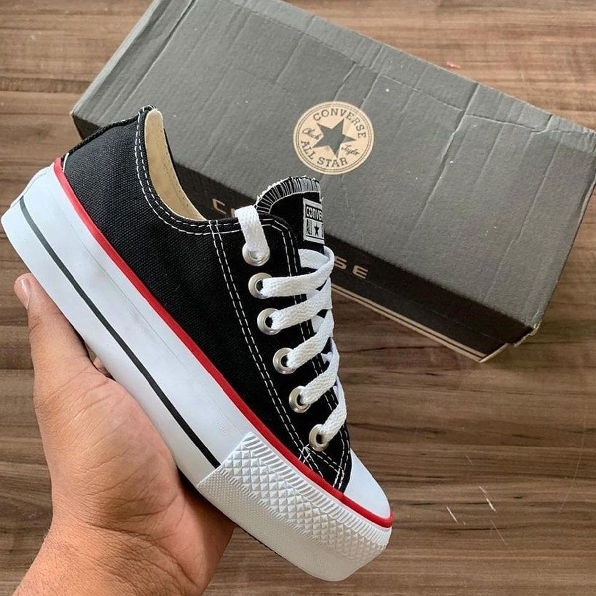 all star preto feminino plataforma