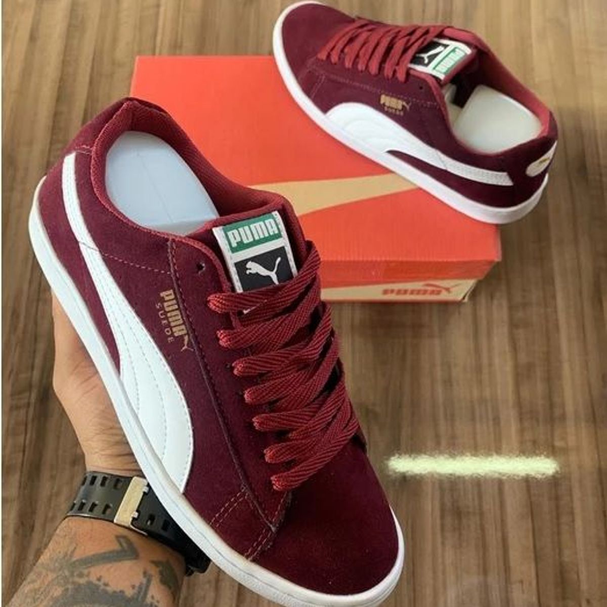 Tenis puma 2025 suede bordo