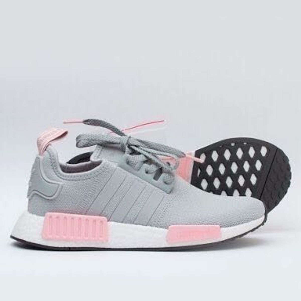 tenis adidas rosa com cinza