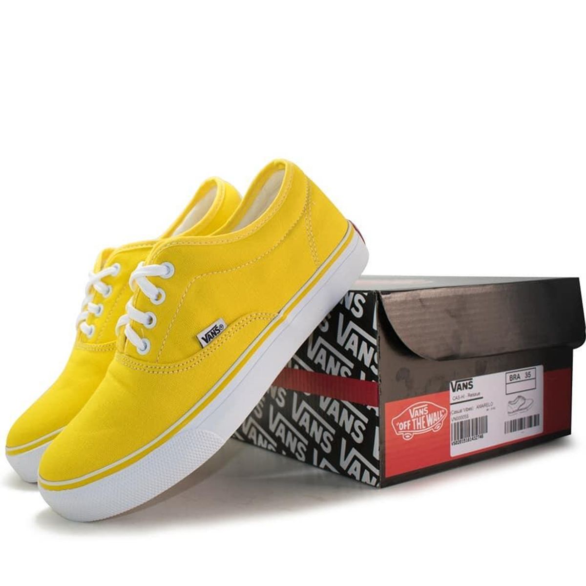 vans xadrez amarelo