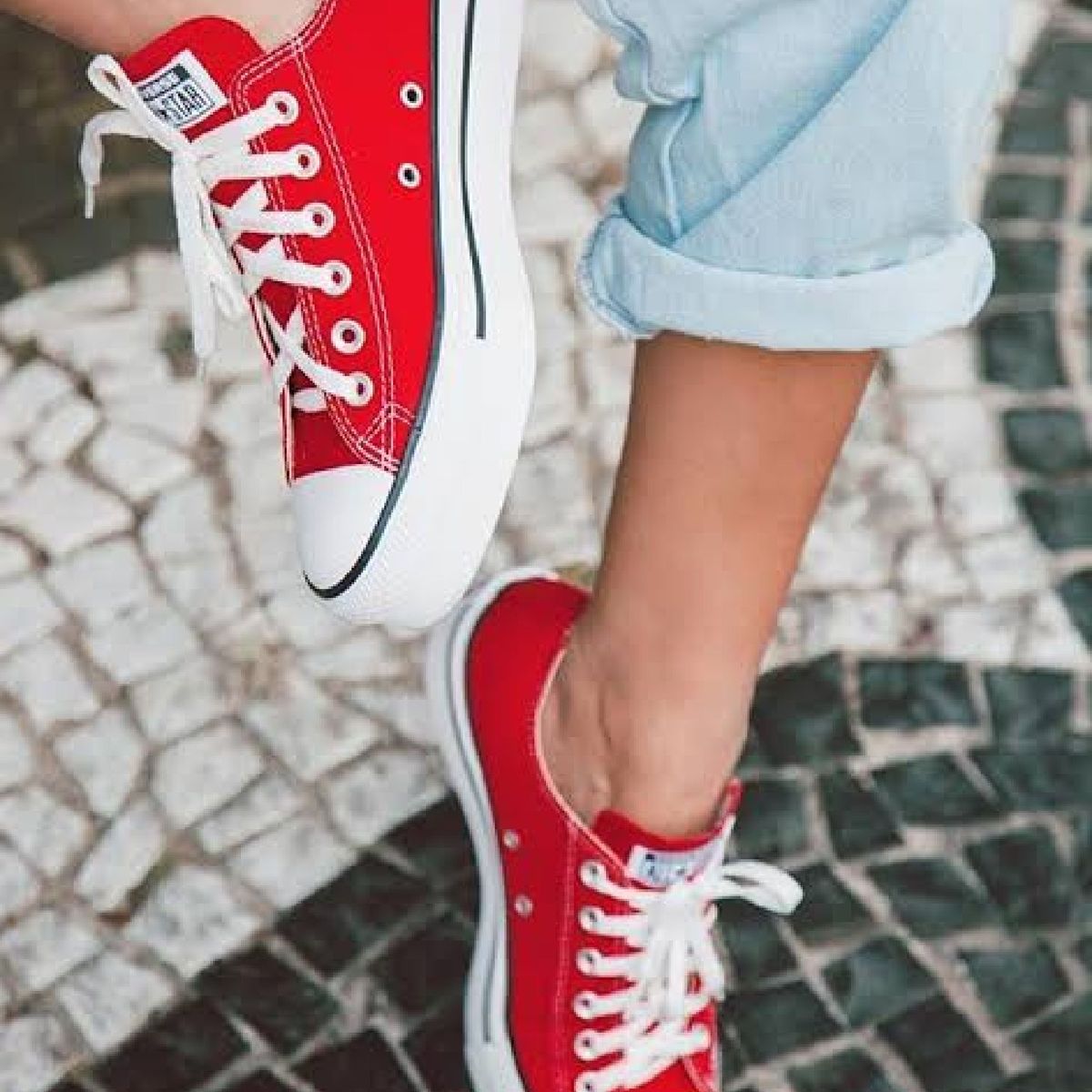 all star flatform vermelho