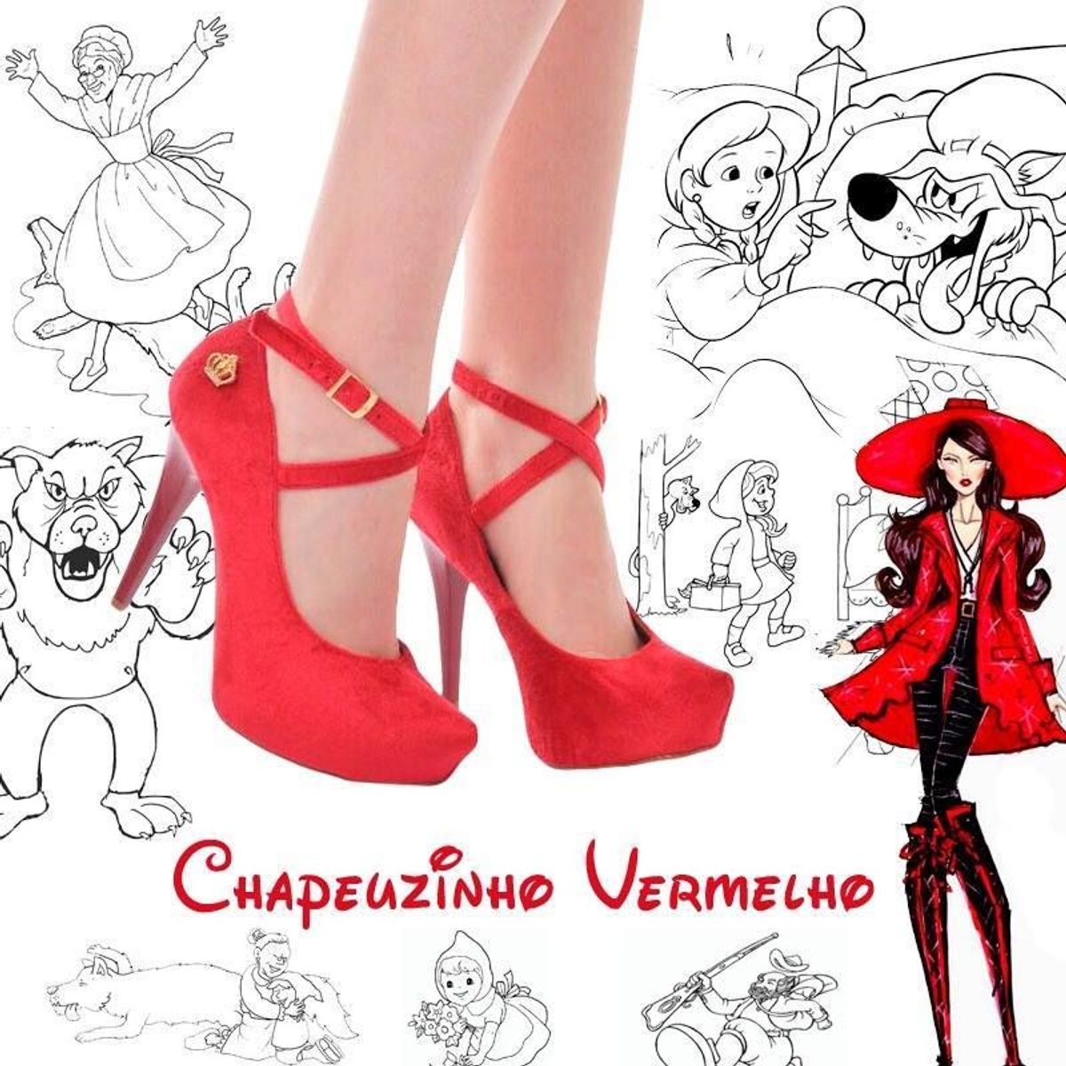 sapato da chapeuzinho vermelho