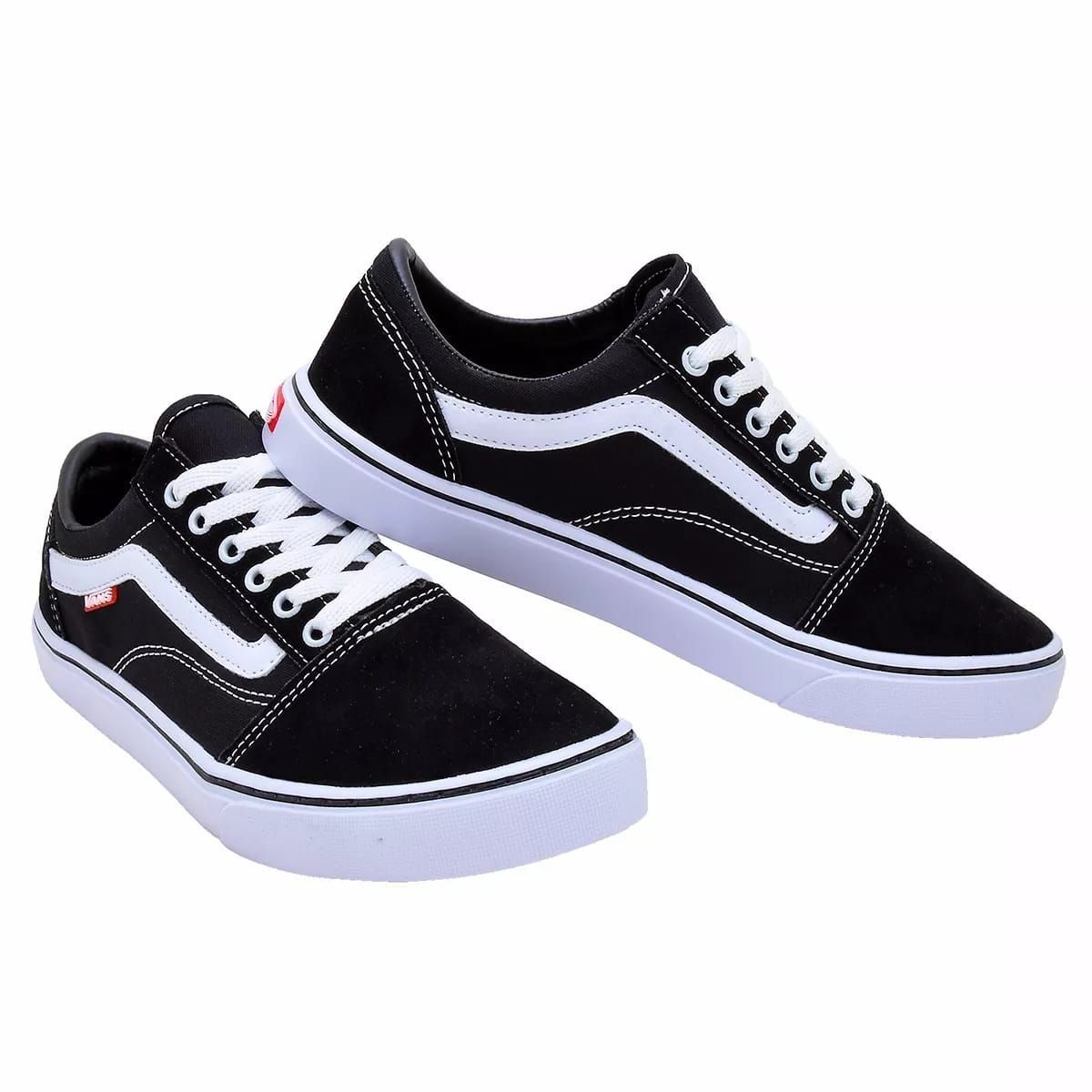 tênis da vans preto com branco