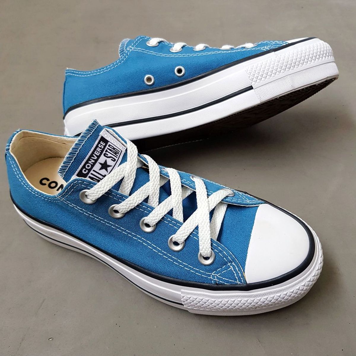 all star azul cano baixo