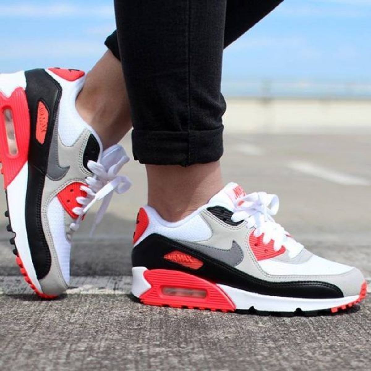 Air max 90 preto e outlet laranja