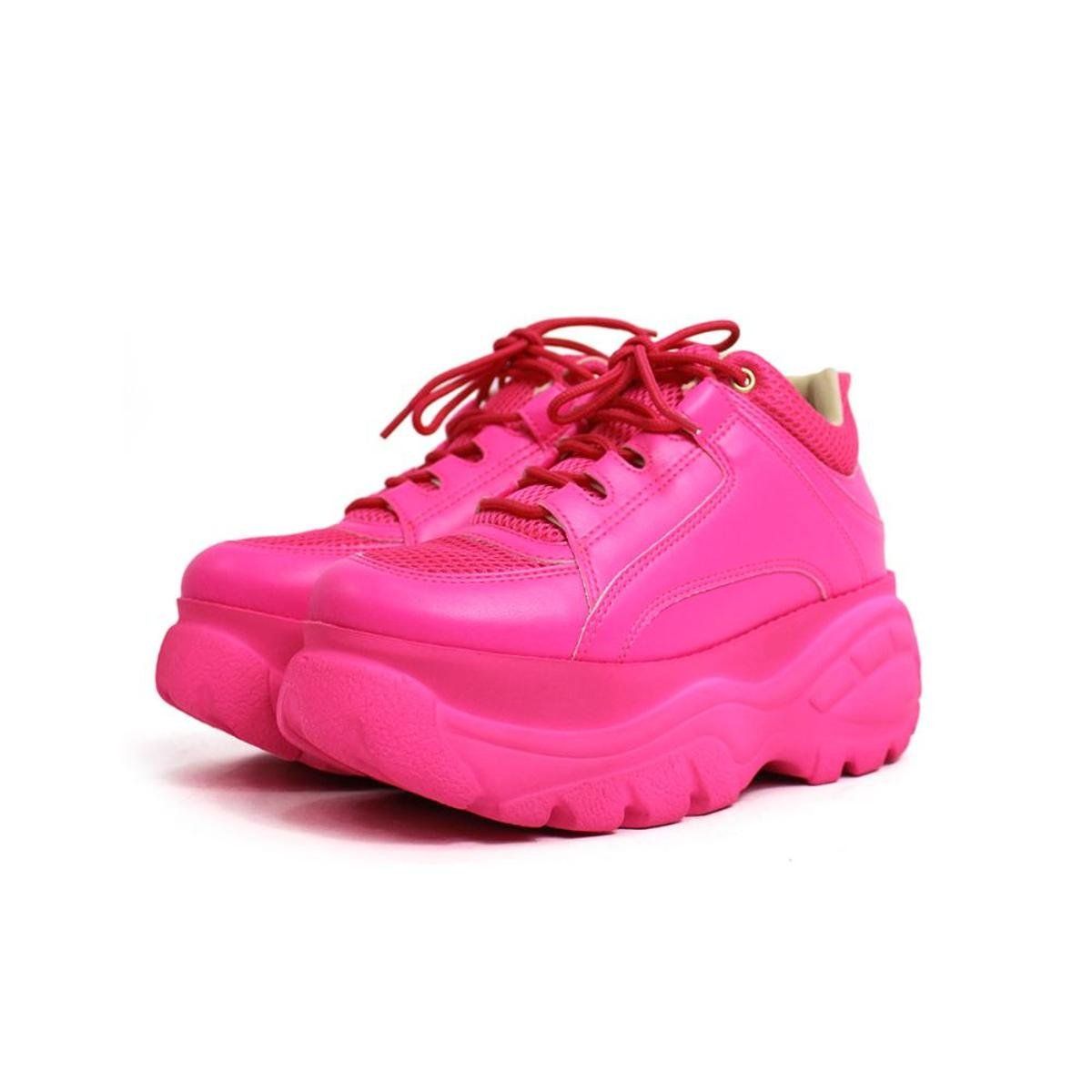 tenis plataforma rosa