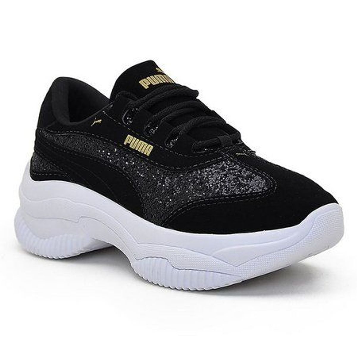 tenis puma rosa com glitter