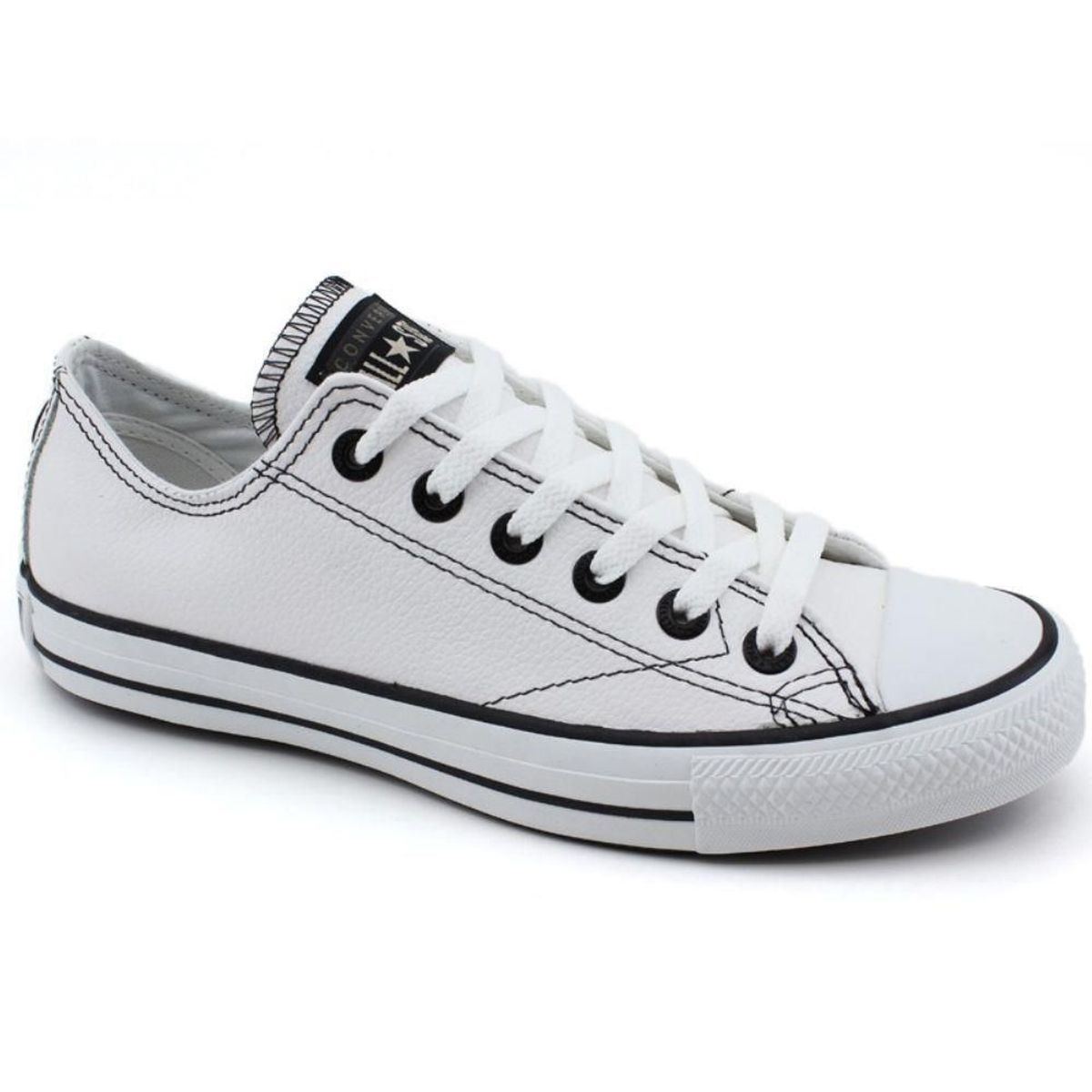 all star em couro branco