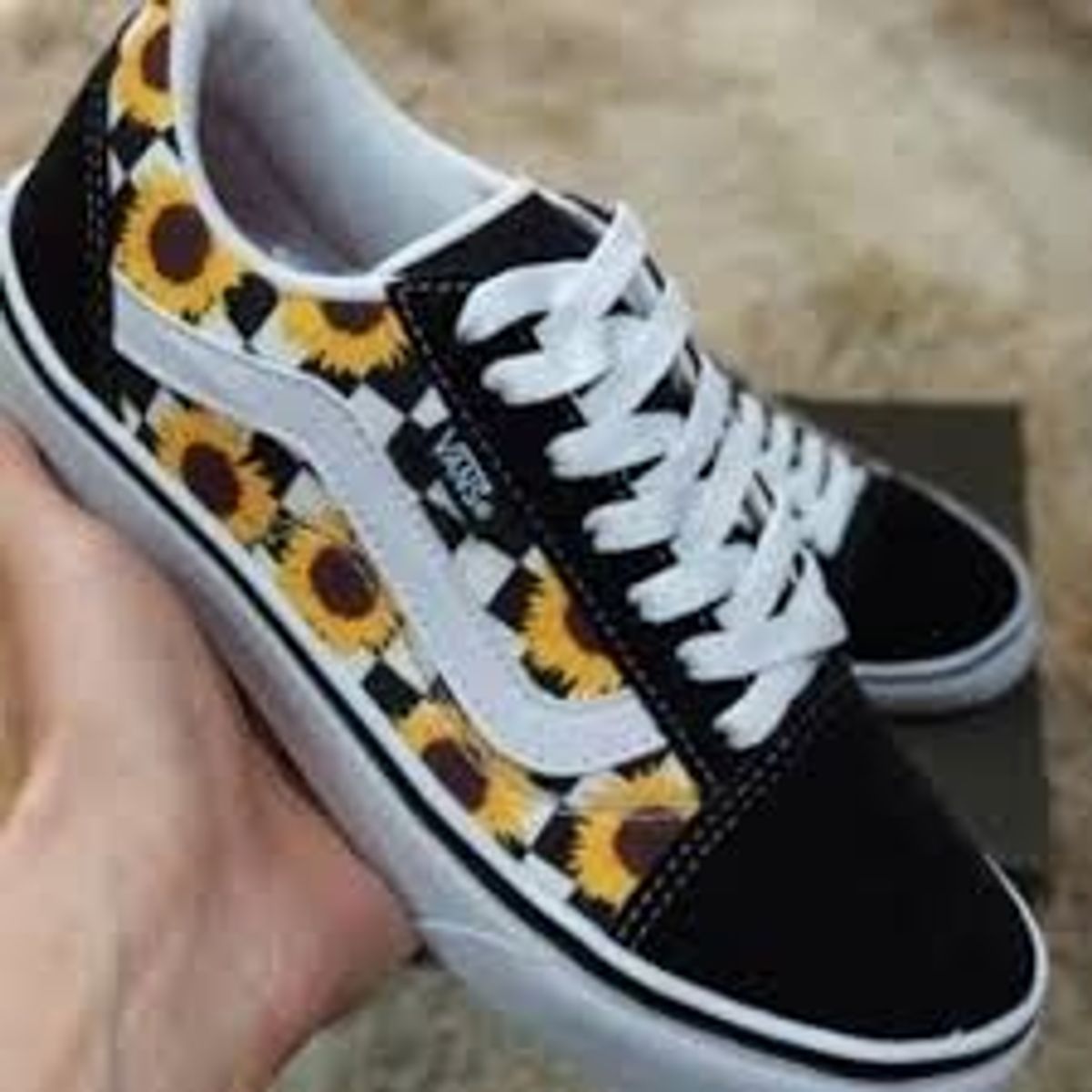 tênis vans de girassol