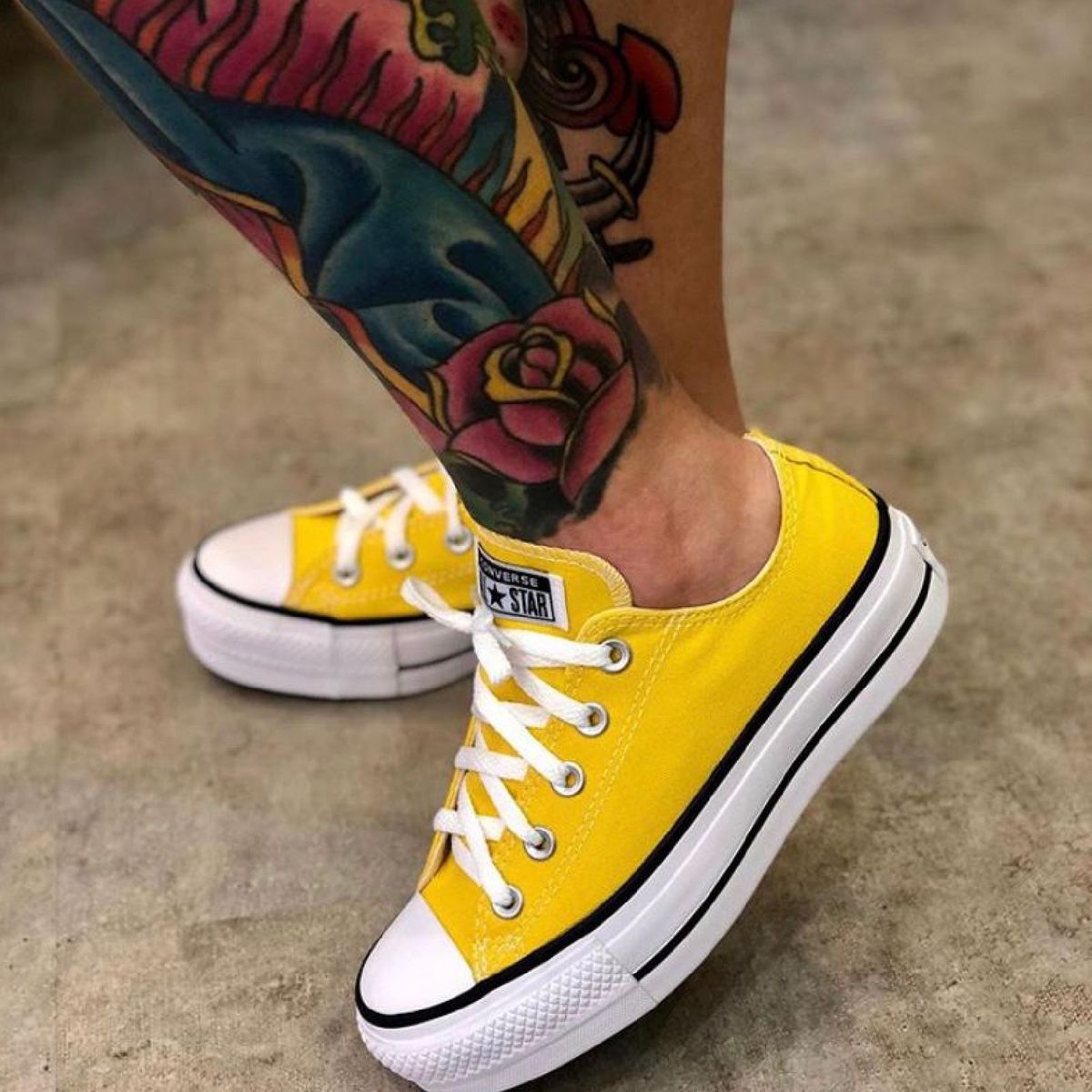 all star amarelo plataforma