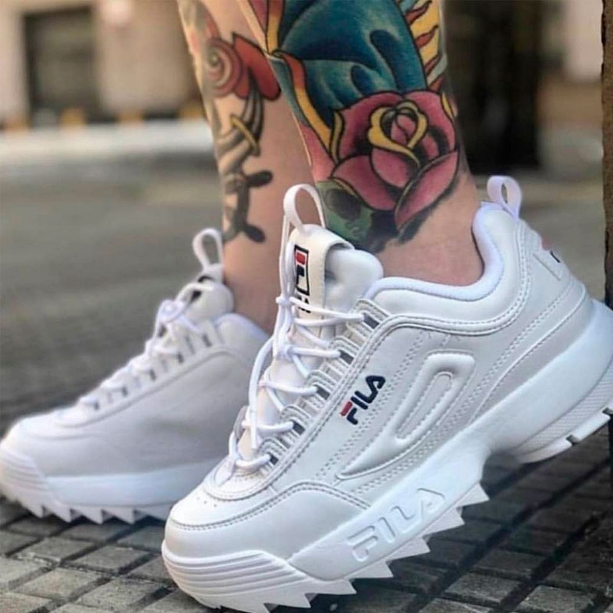 tenis fila plataforma branco