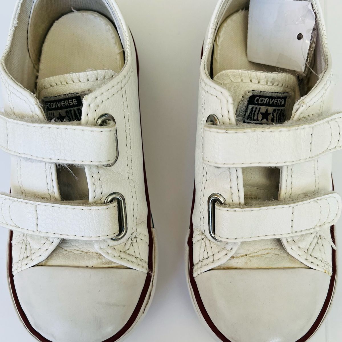 Tênis All Star Infantil Couro e Velcro Branco Converse Branco