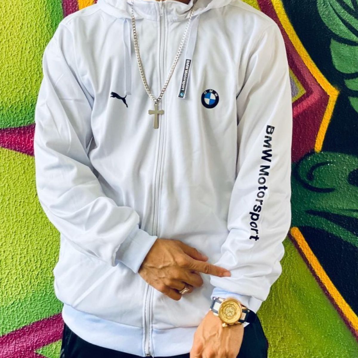 corta vento da bmw branco