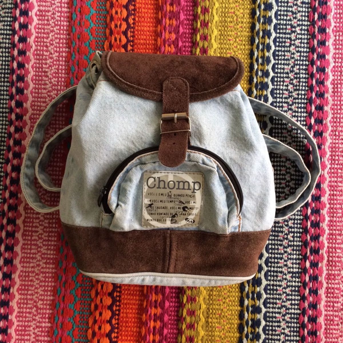 mochila jeans antiga