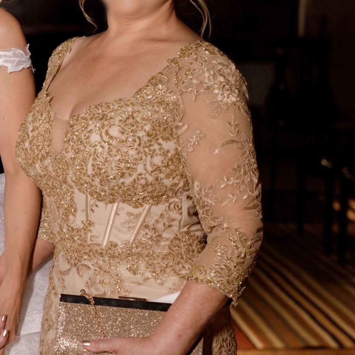 Vestido de mãe store de noiva dourado