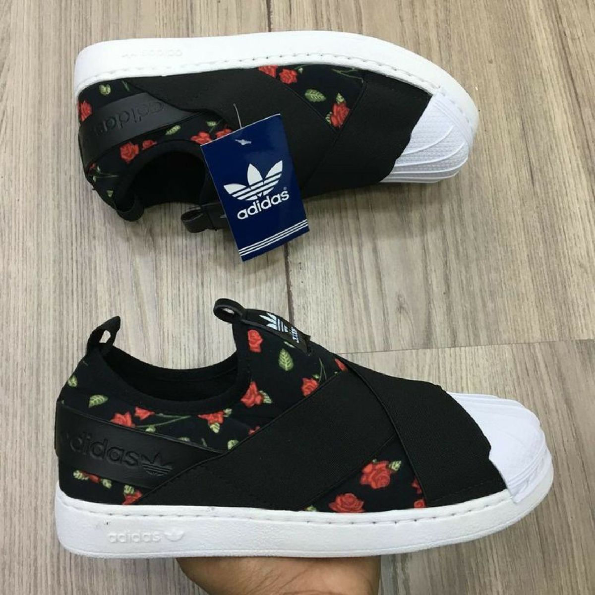 adidas slip on floral