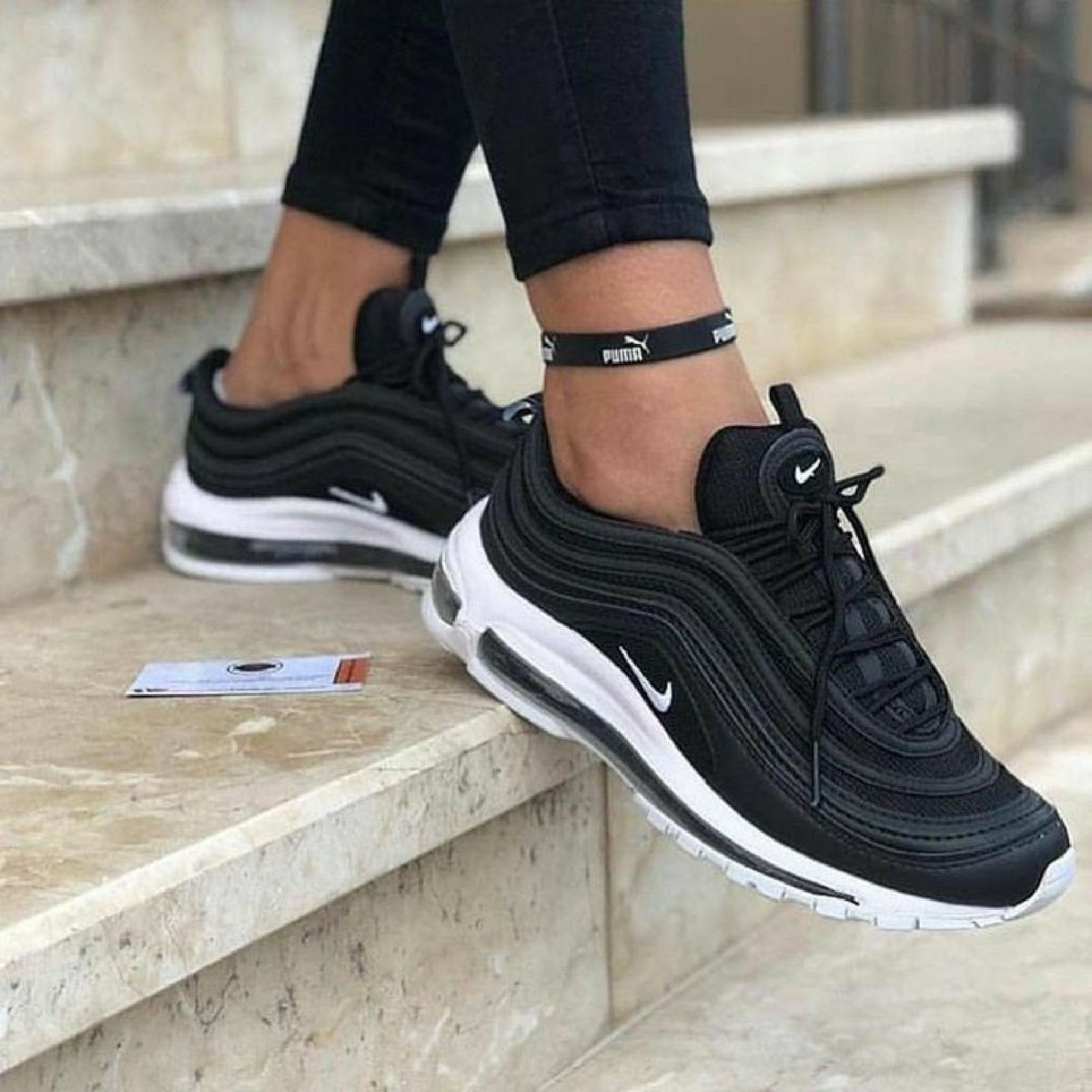 Air max 97 preto e sale branco masculino