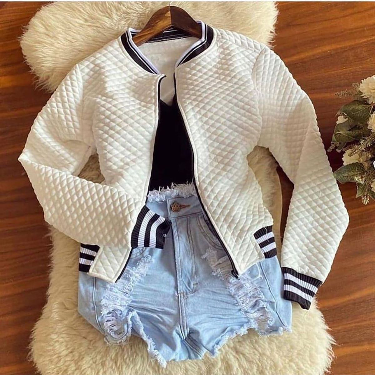 jaqueta bomber feminina branca
