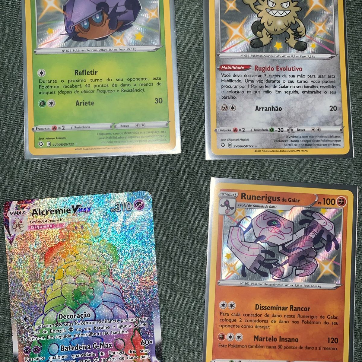 Lote 5 Cartinhas Pokémon Todas Brilhantes Original Da Copag