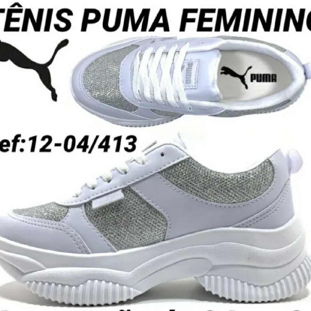 tenis da puma feminino brilhante