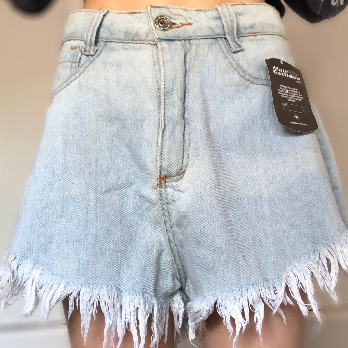 Short Jeans Claro Larguinho | Shorts Feminino Mais Estilo Jeans Nunca Usado  83811464 | enjoei