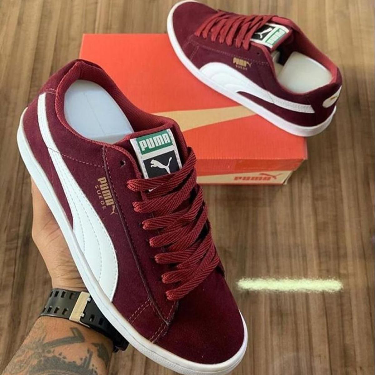 puma suede vinho masculino