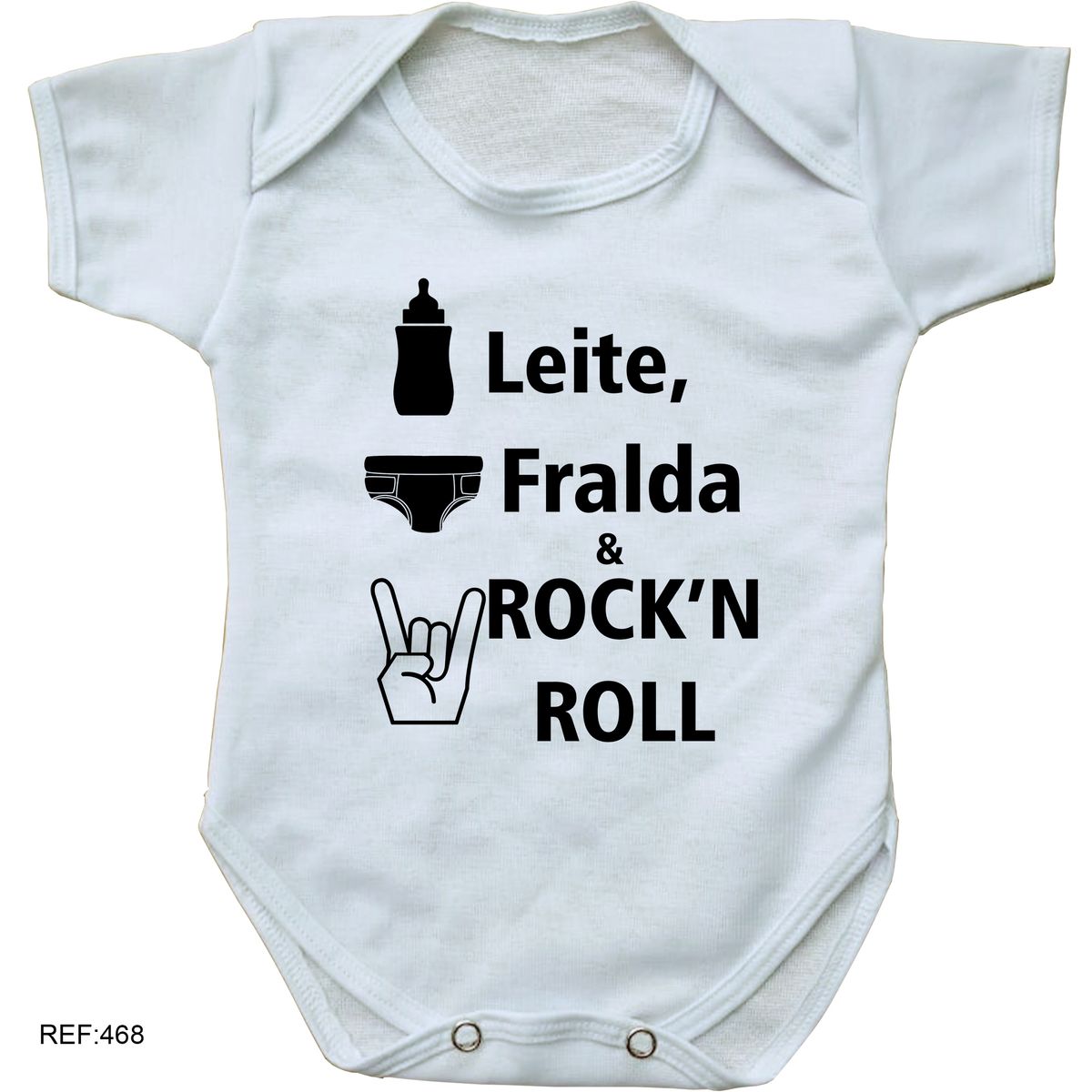 Body Bebe Personalizado Manga Curta Leite Fralda E Rockn Roll Divertido Roupa Infantil Para Bebe Nunca Usado Enjoei