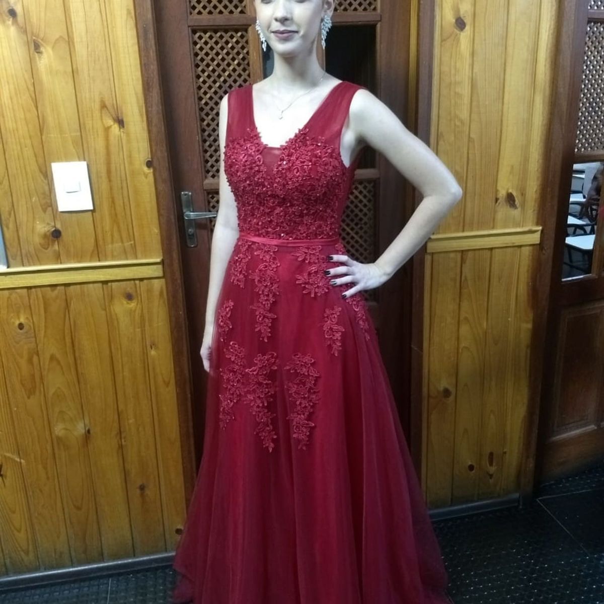 vestido de festa vinho marsala