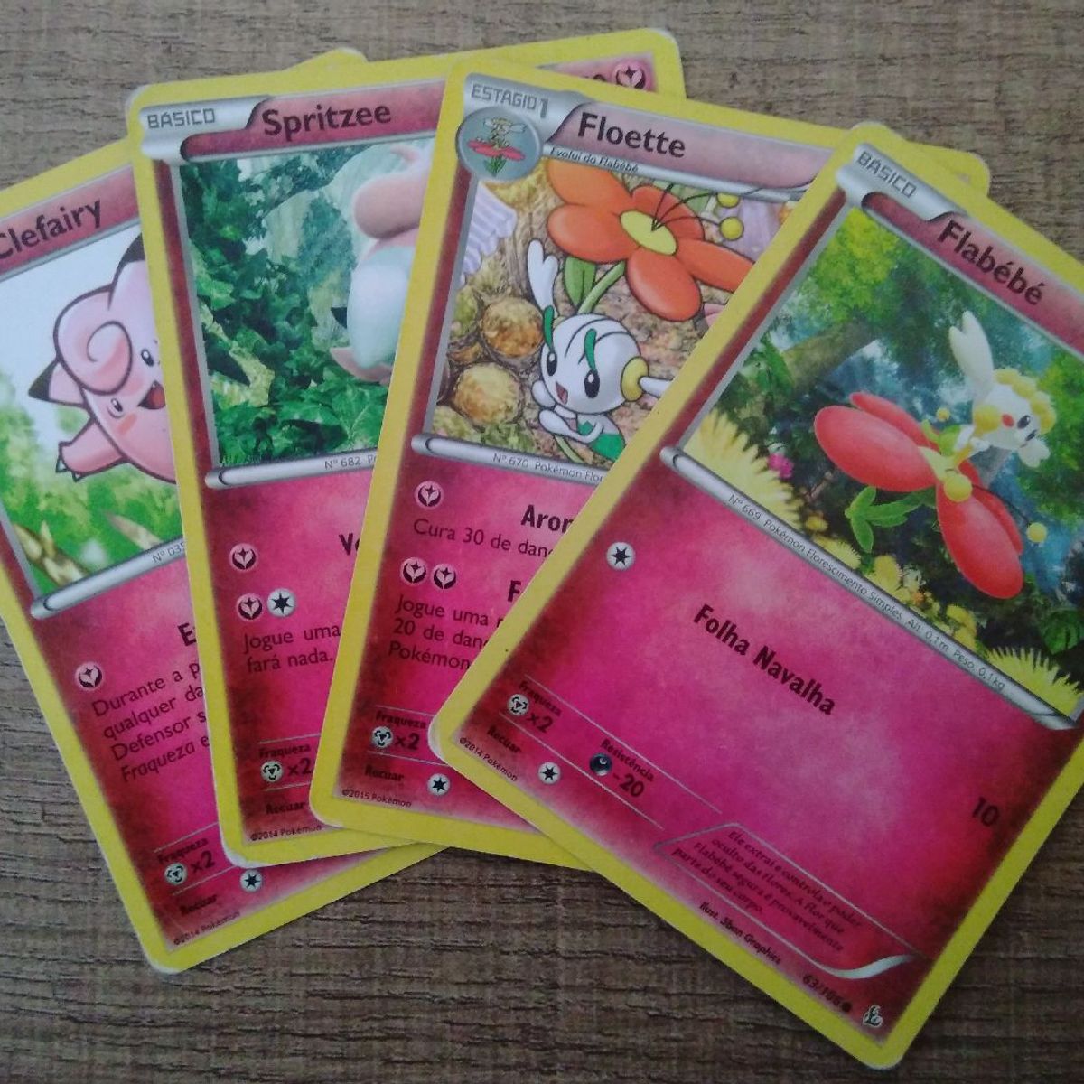 4 Cartas Pokémon Tipo Fada, Brinquedo Pokémon Usado 43434321