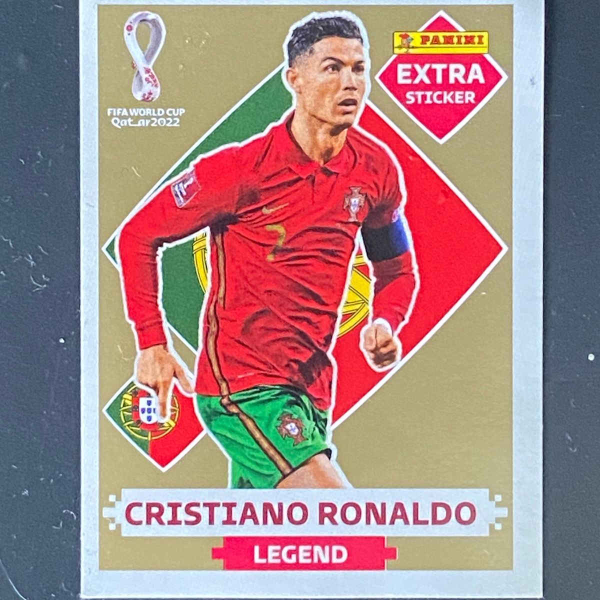 Figurinha Legend Gold Extra Cristiano Ronaldo Copa 2022