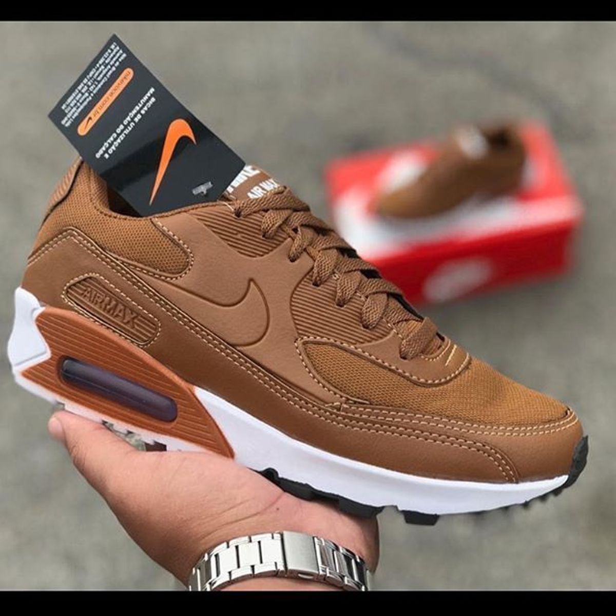 air max 90 marrom masculino