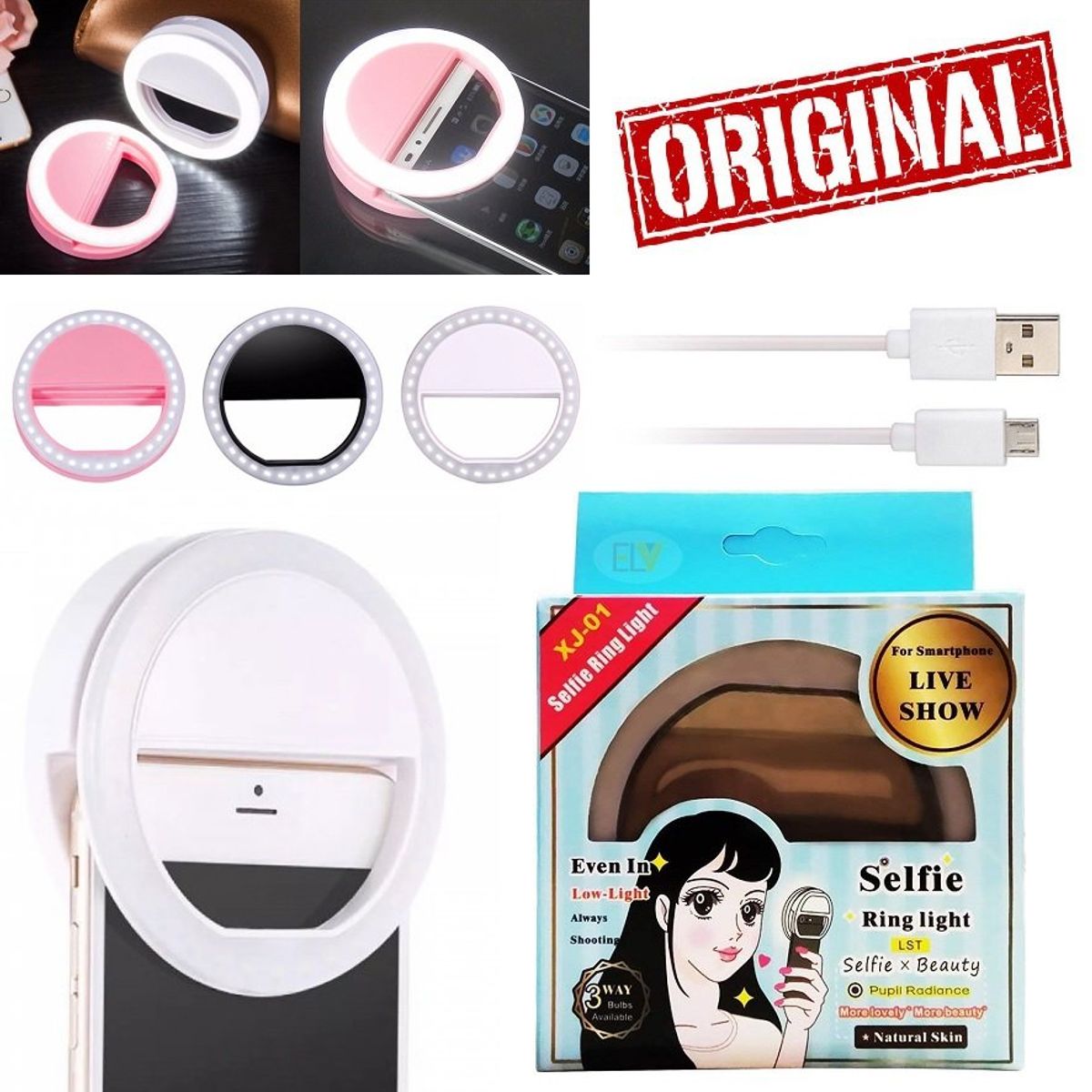 Luz De Selfie Ring Light Clipe Anel Led Flash Celular Universal com o  Melhor Preço é no Zoom