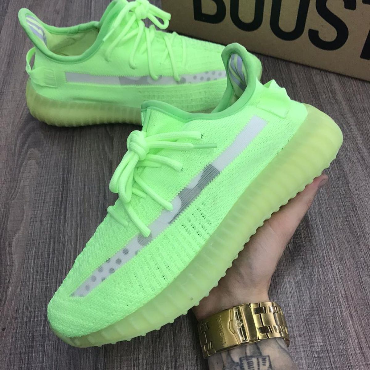 Adidas Yeezy Boost 350 V2 Verde Lim o Caixa Gaveta Envio Imediato T nis Masculino Adidas Nunca Usado 52653728 enjoei