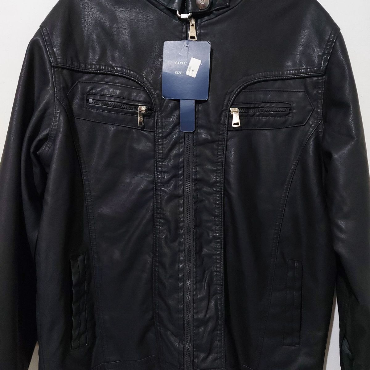 jaqueta de couro masculina xinvmong