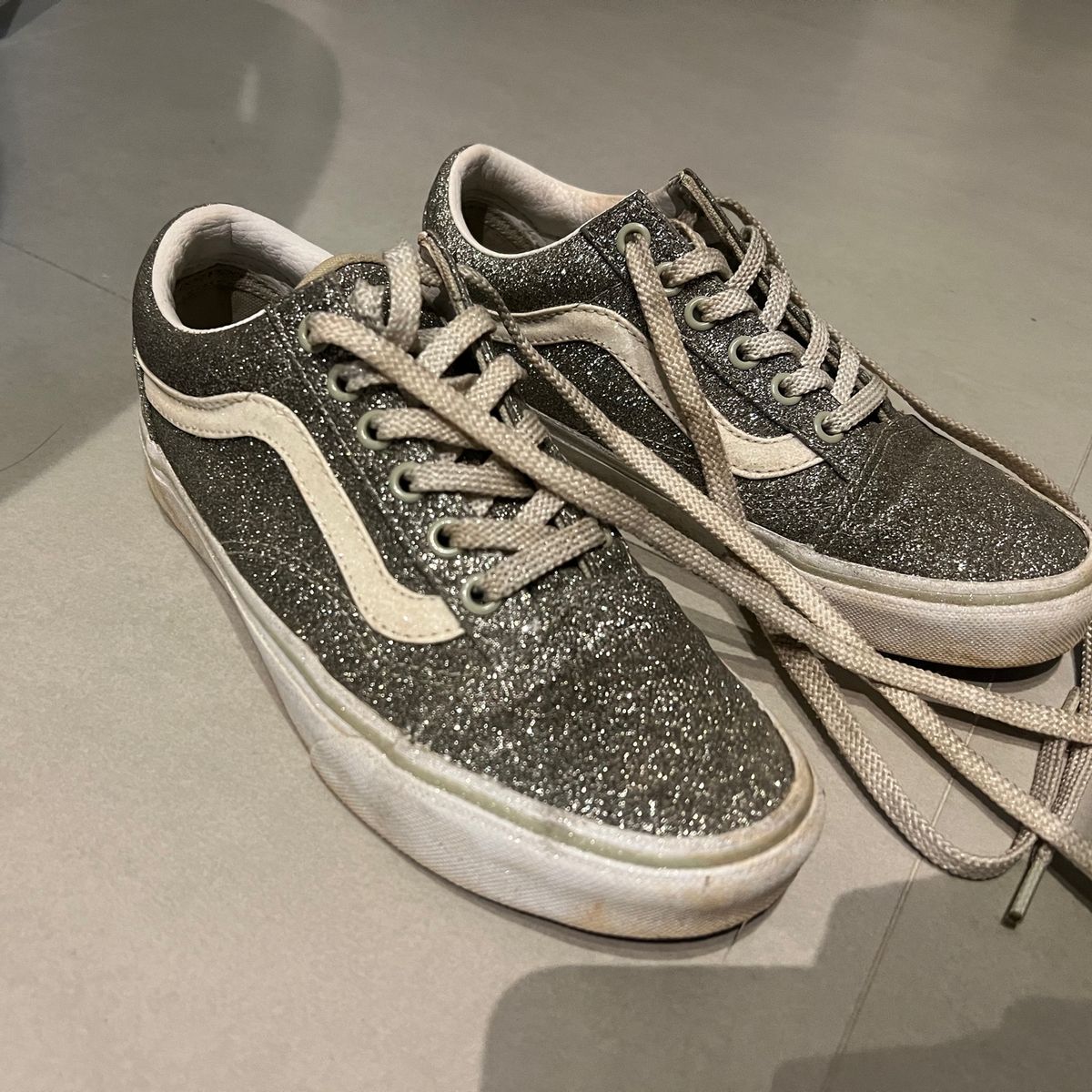 Vans deals glitter prata