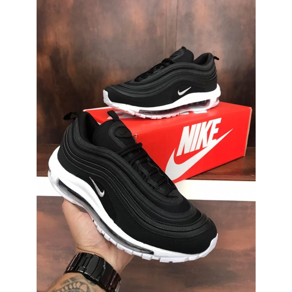 air max 97 preto branco