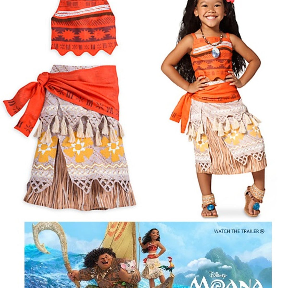 Fantasia Moana Tam 7/8 Anos Original Disney Store | Roupa Infantil para  Menina Disney Usado 42577959 | enjoei