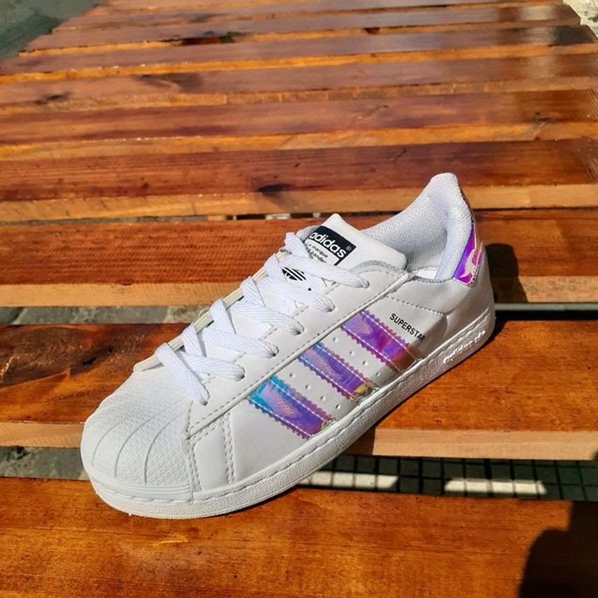 adidas superstar branco holografico